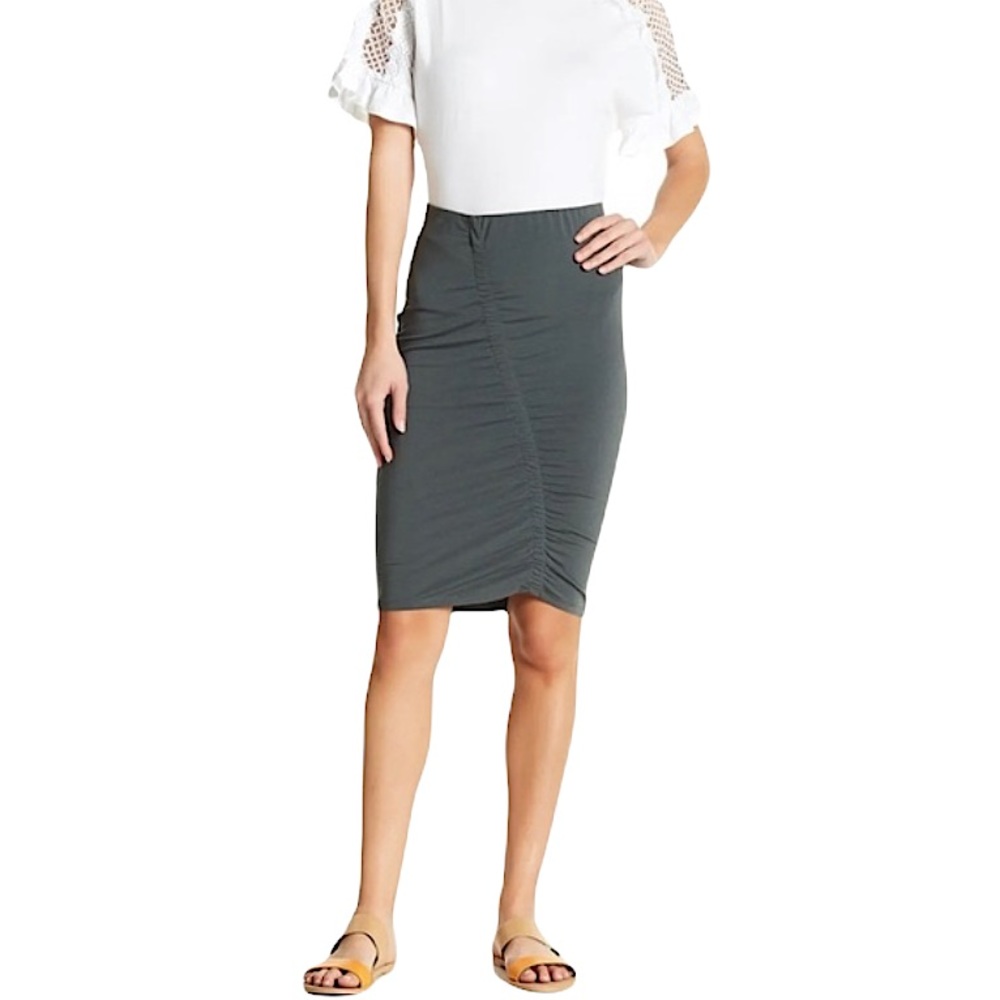 NWT NORDSTROM 14th & Union Grey Urban ruched skirt XS Petite new with tags
